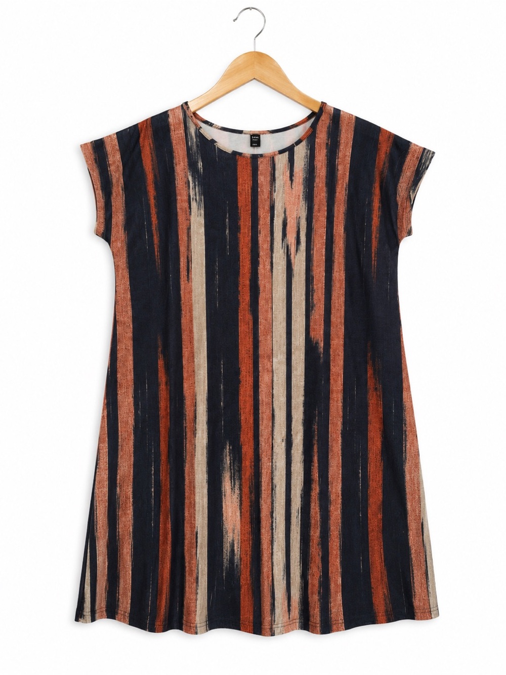 EMERY ROSE Batwing Sleeve Brush Stroke Print T-Shirt Shift Dress Sz. XL - Picture 2 of 8